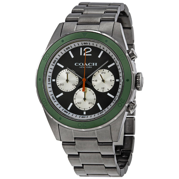 Coach Sullivan Grey Stainless Steel Black Dial Chronograph Quartz Watch for Gents - 14602118