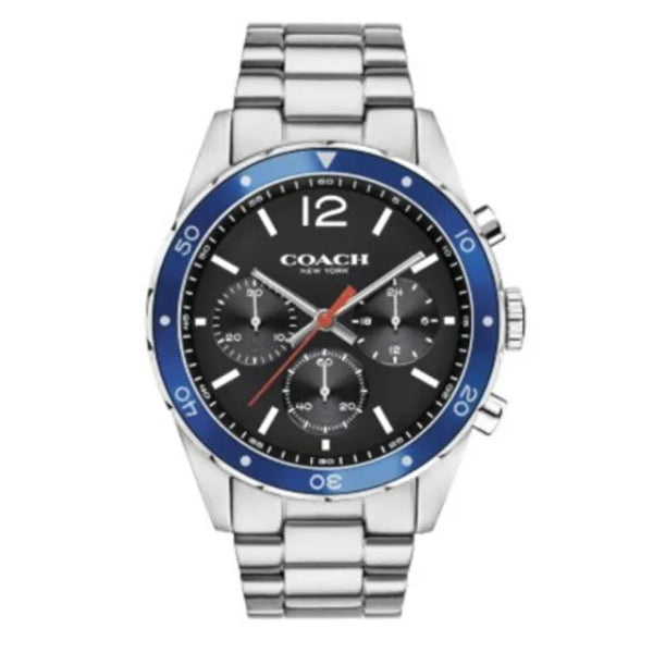 Coach Sullivan Silver Stainless Steel Black Dial Chronograph Quartz Watch for Gents - 14602084