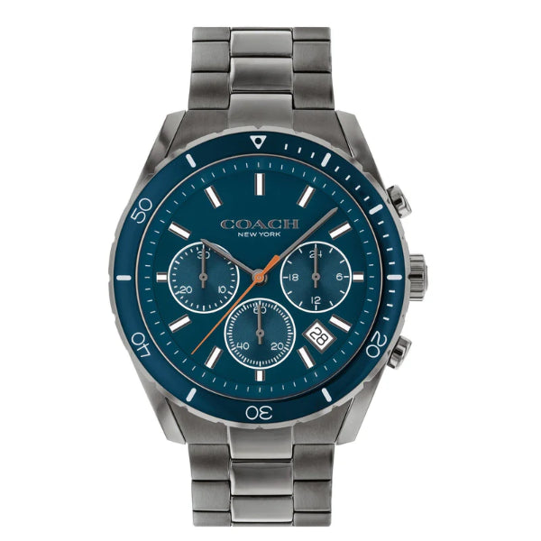 Coach Preston Grey Stainless Steel Blue Dial Chronograph Quartz Watch for Gents - 14602516