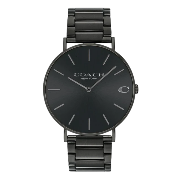 Coach Charles Black Stainless Steel Black Dial Quartz Watch for Gents - 14602431