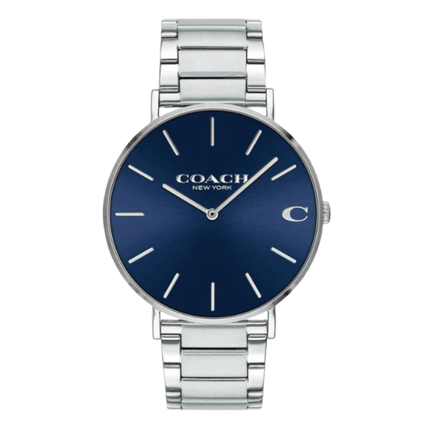 Coach Charles Silver Stainless Steel Blue Dial Quartz Watch for Gents - 14602429