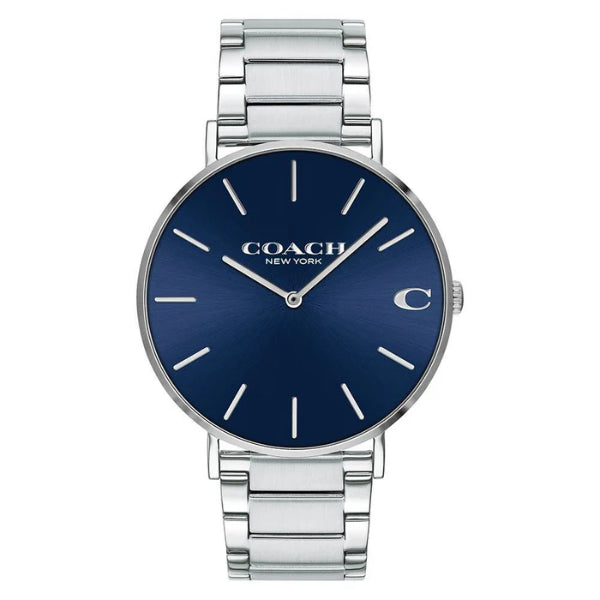 Coach Charles Silver Stainless Steel Blue Dial Quartz Watch for Gents - 14602429