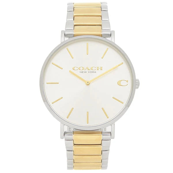 Coach Charles Two-tone Stainless Steel Silver Dial Quartz Watch for Gents - 14602432