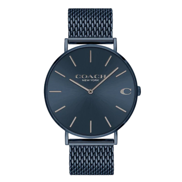 Coach Charles Blue Mesh Bracelet Blue Dial Quartz Watch for Gents - 14602146