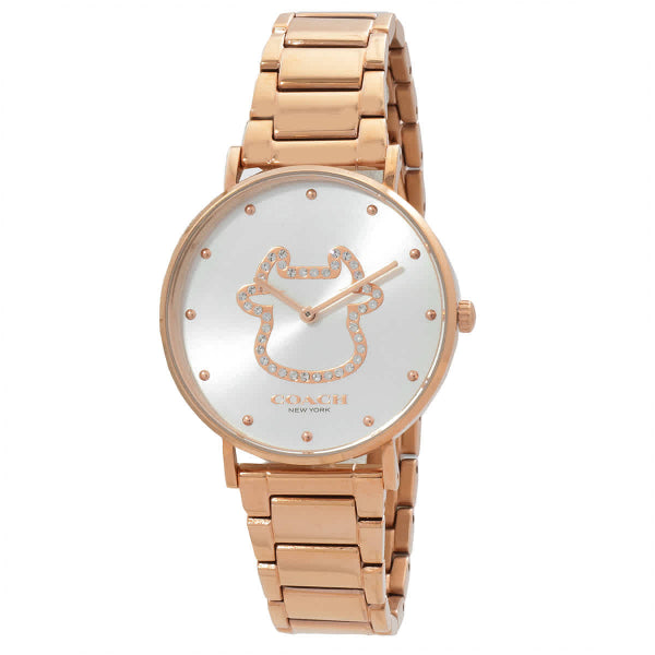 Coach Perry Rose Gold Stainless Steel Silver Dial Quartz Watch for Ladies - 14503708