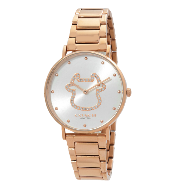 Coach Perry Rose Gold Stainless Steel Silver Dial Quartz Watch for Ladies - 14503708