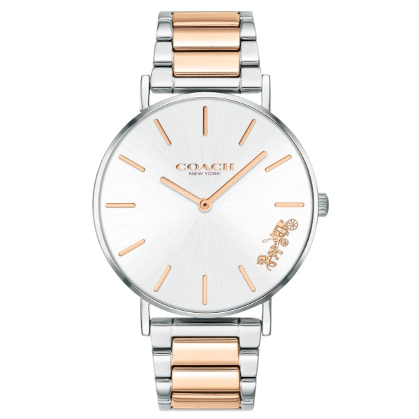 Coach Perry Two-tone Stainless Steel Silver Dial Quartz Watch for Ladies - 14503346