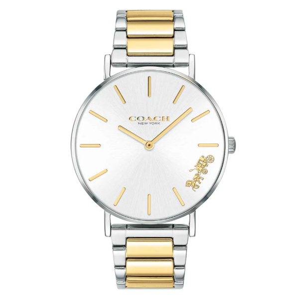 Coach Perry Two-tone Stainless Steel Silver Dial Quartz Watch for Ladies - 14503347