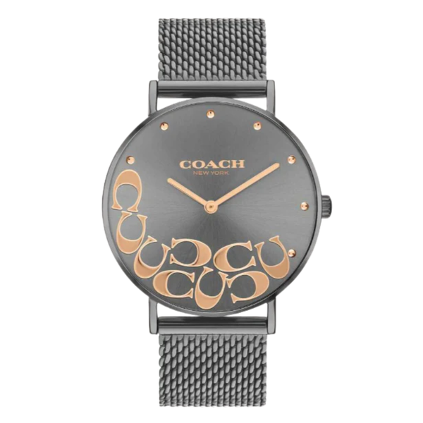 Coach Perry Grey Mesh Bracelet Grey Dial Quartz Watch for Ladies - 14503825