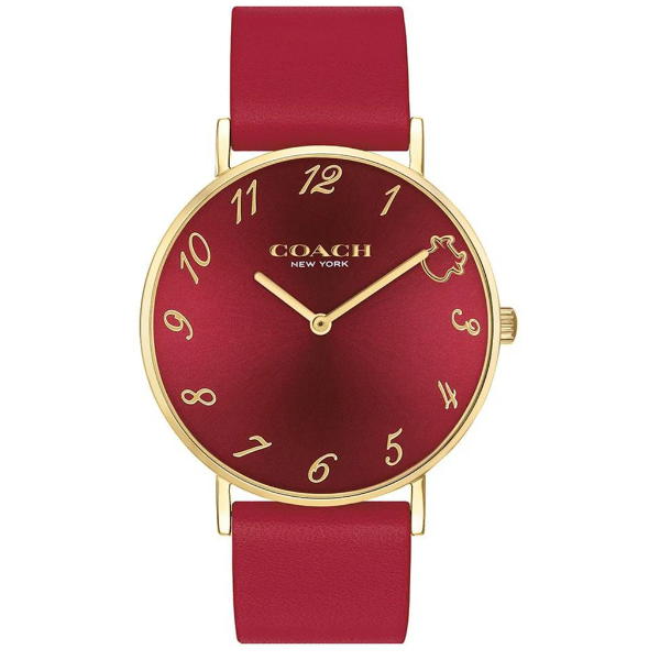 Coach Perry Red Leather Strap Red Dial Quartz Watch for Ladies - 14503722