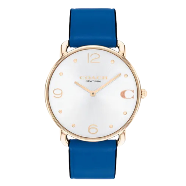 Coach Elliot Blue Leather Strap Blue Dial Quartz Watch for Ladies - 14504203