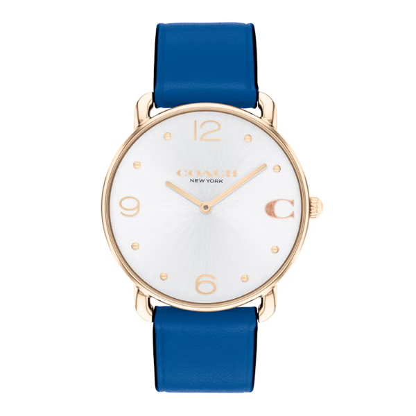 Coach Elliot Blue Leather Strap Blue Dial Quartz Watch for Ladies - 14504203