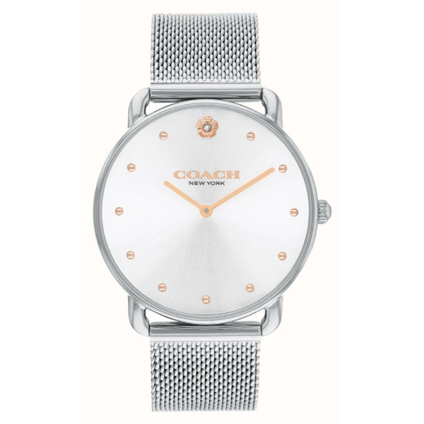 Coach Elliot Silver Mesh Bracelet Silver Dial Quartz Watch for Ladies - 14504207