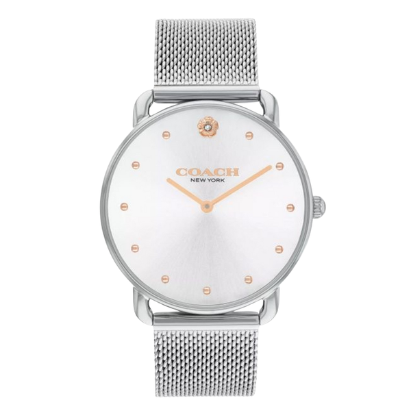 Coach Elliot Silver Mesh Bracelet Silver Dial Quartz Watch for Ladies - 14504207
