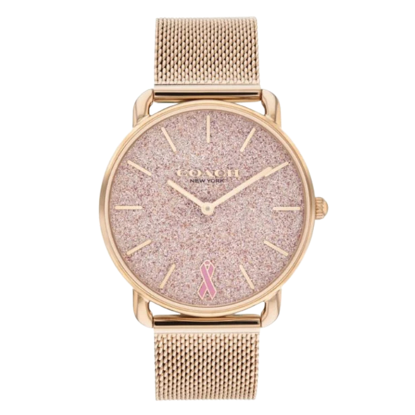Coach Elliot Rose Gold Mesh Bracelet Pink Dial Quartz Watch for Ladies - 14504212
