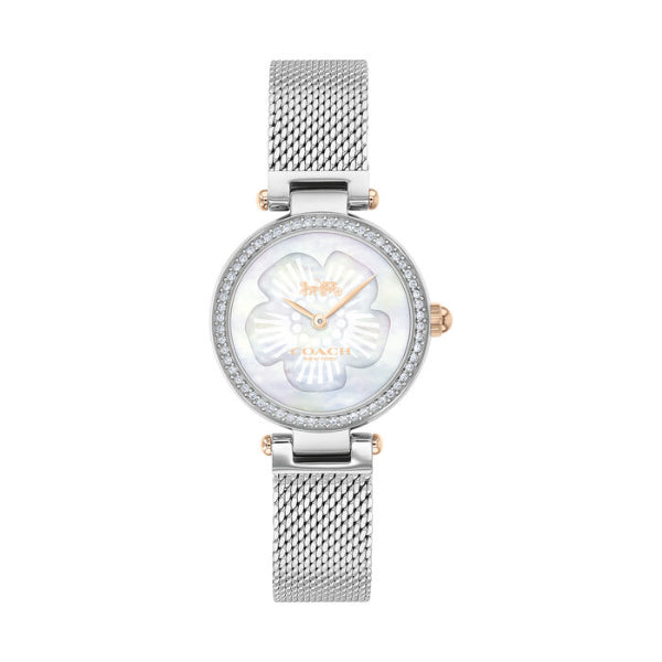 Coach Park Silver Mesh Bracelet Mother Of Pearl Dial Quartz Watch for Ladies - 14503510