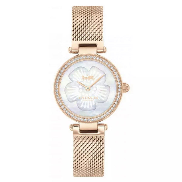 Coach Park Rose Gold Mesh Bracelet Mother Of Pearl Dial Quartz Watch for Ladies - 14503511