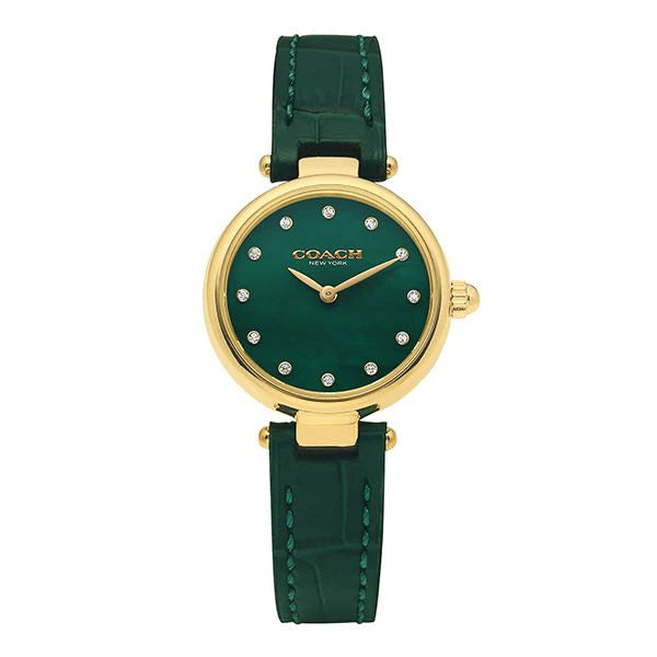 Coach Park Green Leather Strap Green Dial Quartz Watch for Ladies - 14503534