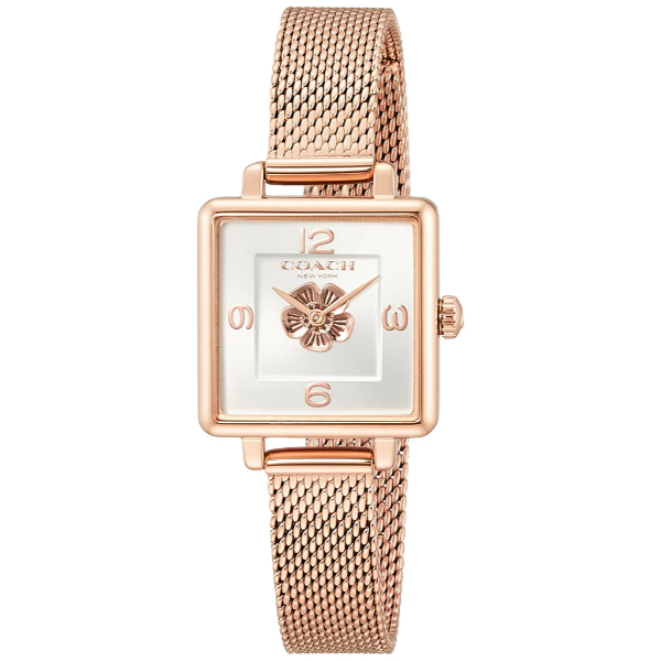 Coach Cass Rose Gold Mesh Bracelet White Dial Quartz Watch for Ladies - 14503698