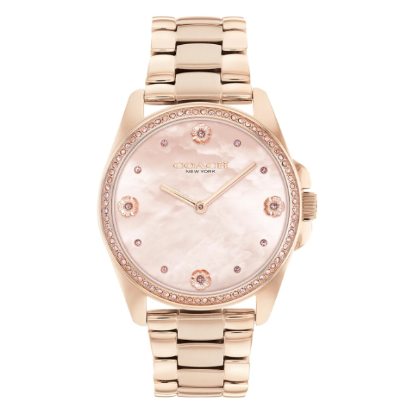 Coach Greyson Rose Gold Stainless Steel Mother Of Pearl Dial Quartz Watch for Ladies - 14504110