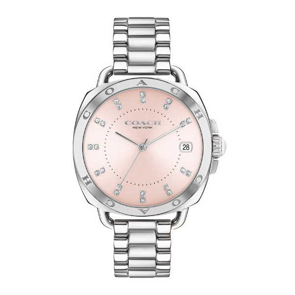 Coach Tatum Silver Stainless Steel Pink Dial Quartz Watch for Ladies - 14504156