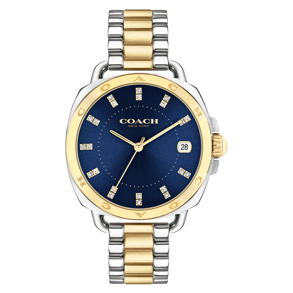 Coach Tatum Two-tone Stainless Steel Navy Blue Dial Quartz Watch for Ladies - 14504160