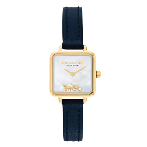 Coach Cass Blue Leather Strap Mother Of Pearl Dial Quartz Watch for Ladies - 14504228