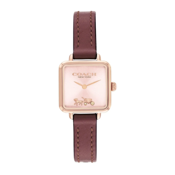 Coach Cass Brown Leather Strap Rose Gold Dial Quartz Watch for Ladies - 14504229