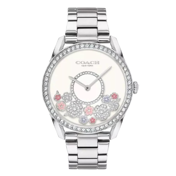 Coach Preston Silver Stainless Steel White Dial Quartz Watch for Ladies - 14503775