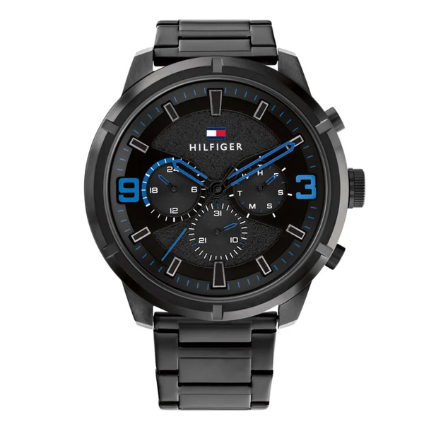 Tommy Hilfiger Wild Black Stainless Steel Black Dial Chronograph Quartz Watch for Gents - 1792070