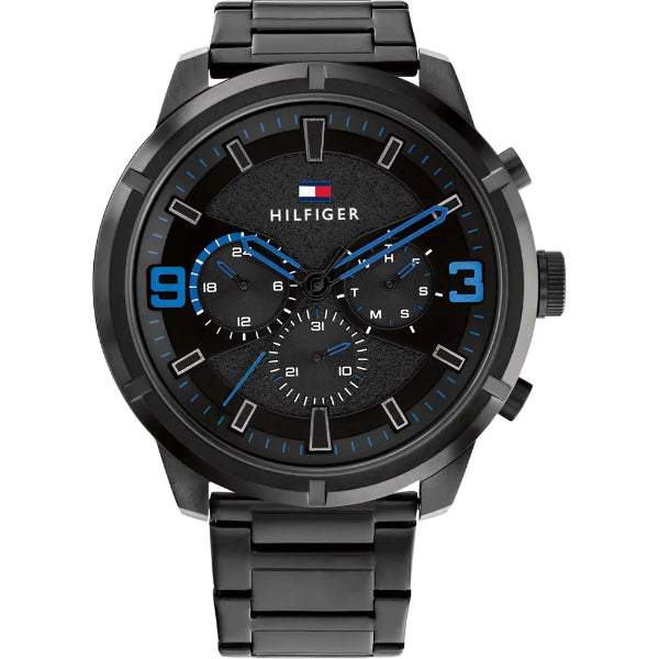 Tommy Hilfiger Wild Black Stainless Steel Black Dial Chronograph Quartz Watch for Gents - 1792070