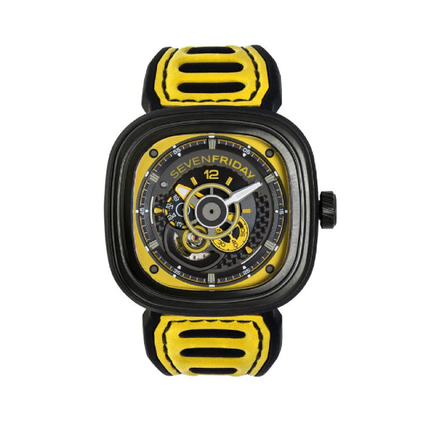 7Friday Yellow Silicone Strap Yellow Dial Automatic Watch for Gents - P3B/03-A105