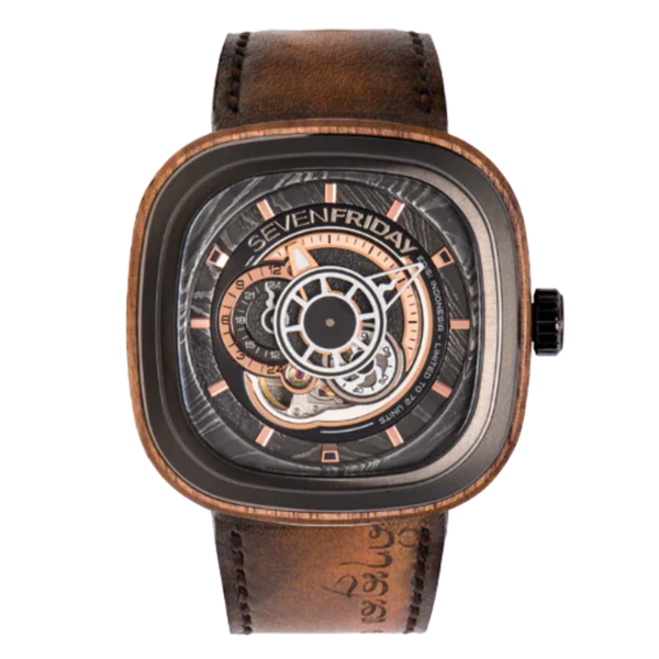 7Friday Brown Leather Strap Brown Dial Automatic Watch for Gents - P2B/05-X072