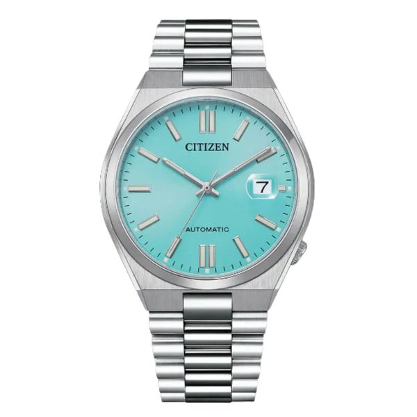 Citizen Tsuyosa Silver Stainless Steel Tiffany Blue Dial Automatic Watch for Gents - NJ015188M