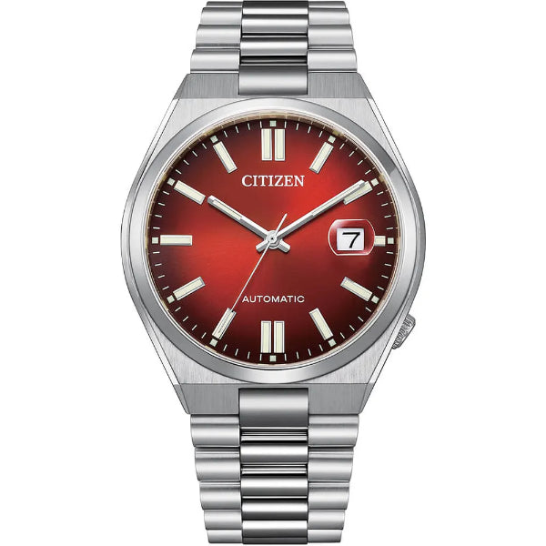 Citizen Tsuyosa Silver Stainless Steel Burgundy Dial Automatic Watch for Gents - NJ015056W