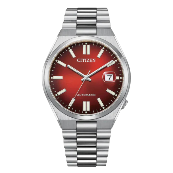 Citizen Tsuyosa Silver Stainless Steel Burgundy Dial Automatic Watch for Gents - NJ015056W