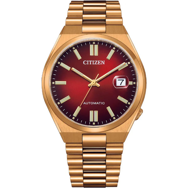 Citizen Tsuyosa Rose Gold Stainless Steel Burgundy Dial Automatic Watch for Gents - NJ015382X