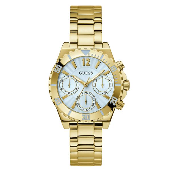 Guess Phoebe Gold Stainless Steel Blue Dial Chronograph Quartz Watch for Ladies - GW0696L2