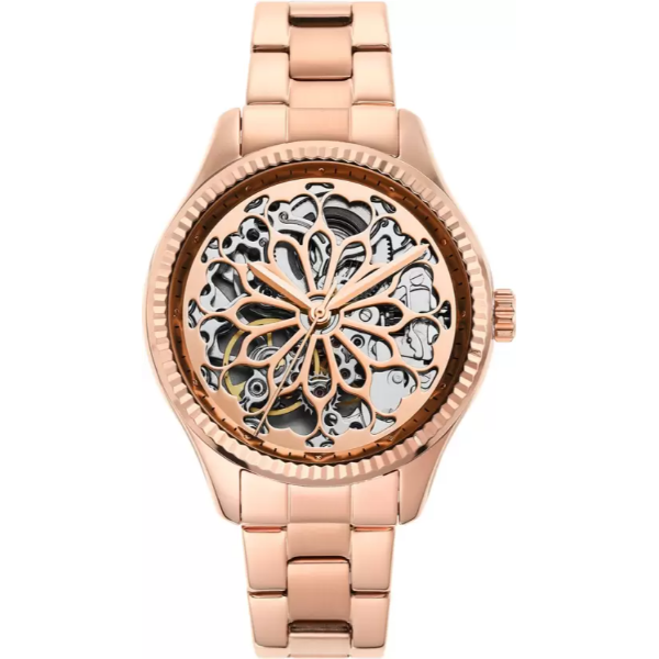 Fossil Rye Rose Gold Stainless Steel Rose Gold Dial Automatic Watch for Ladies - BQ3754