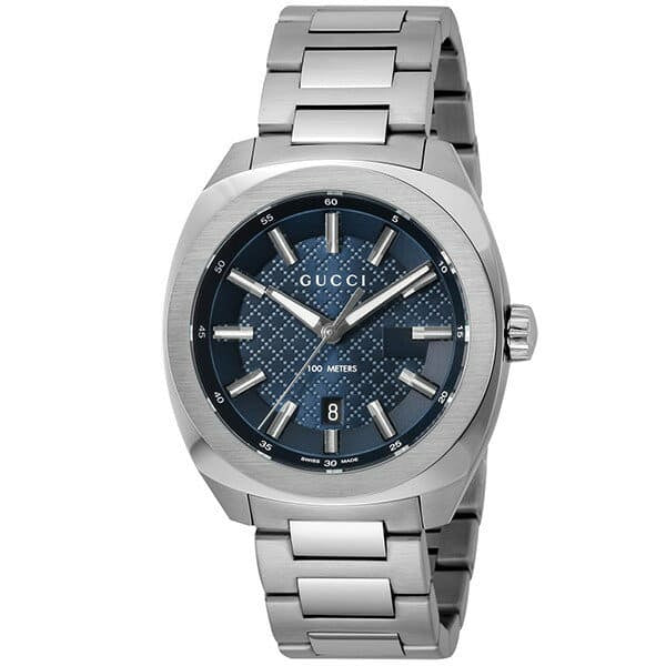 Gucci GG2570 Silver Stainless Steel Blue Dial Quartz Watch for Gents - YA142314