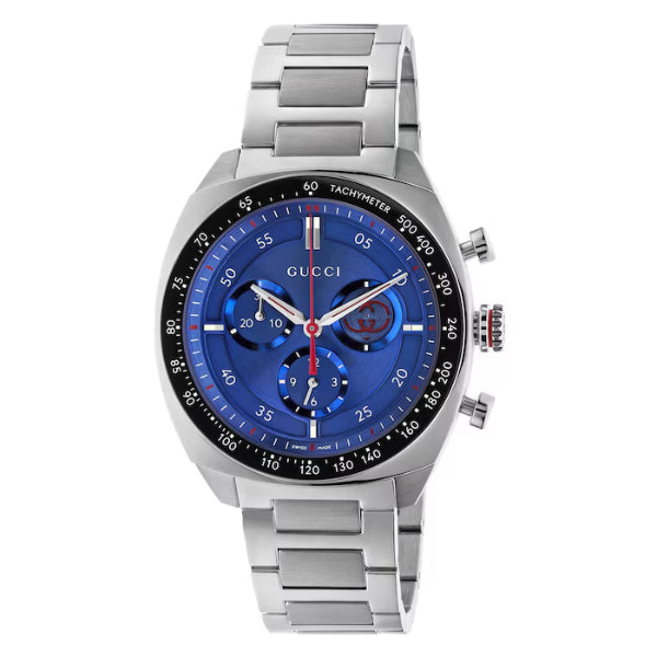 Gucci Interlocking Silver Stainless Steel Blue Dial Chronograph Quartz Watch for Gents - YA142317