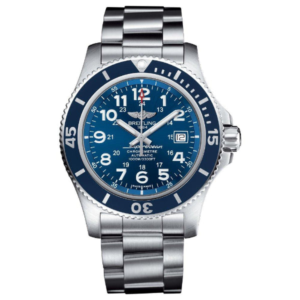 Breitling Superocean II Silver Stainless Steel Blue Dial Automatic Watch for Gents - A17392D8/C910/162A