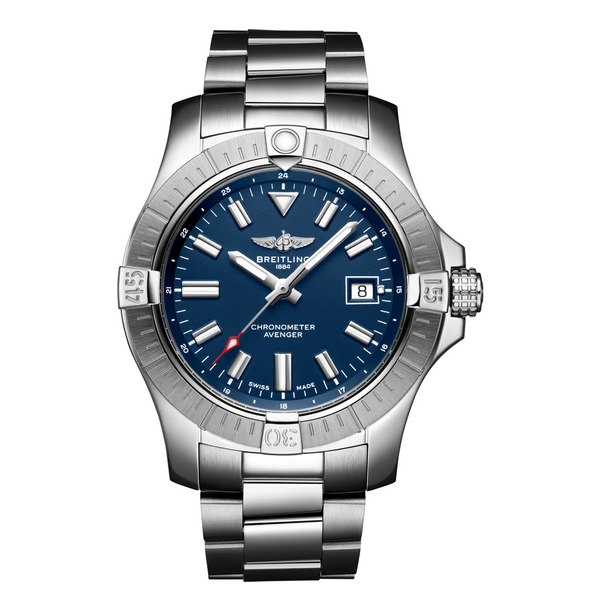 Breitling Avenger Silver Stainless Steel Blue Dial Automatic Watch for Gents - A17318101C1A1
