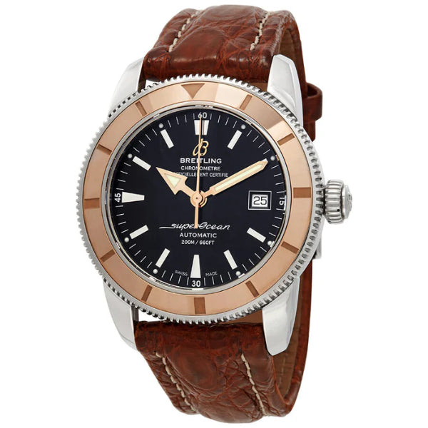 Breitling Superocean Heritage Brown Leather Strap Black Dial Automatic Watch for Gents - U1732112/BA61BRCT