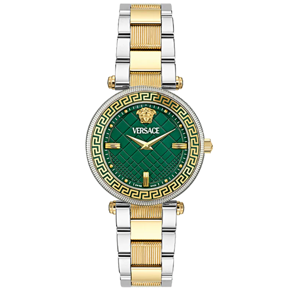 Versace Reve Two-tone Stainless Steel Green Dial Quartz Watch for Ladies - VE8B00524