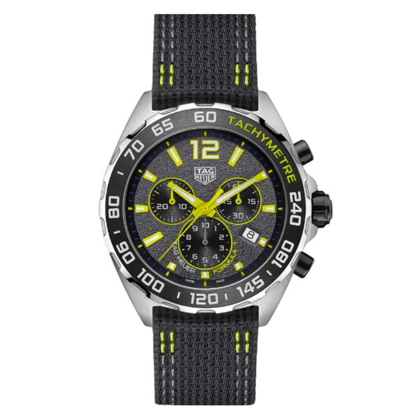 Tag Heuer Formula 1 Black Nylon Strap Grey Dial Chronograph Quartz Watch for Gents - CAZ101AG.FC8304