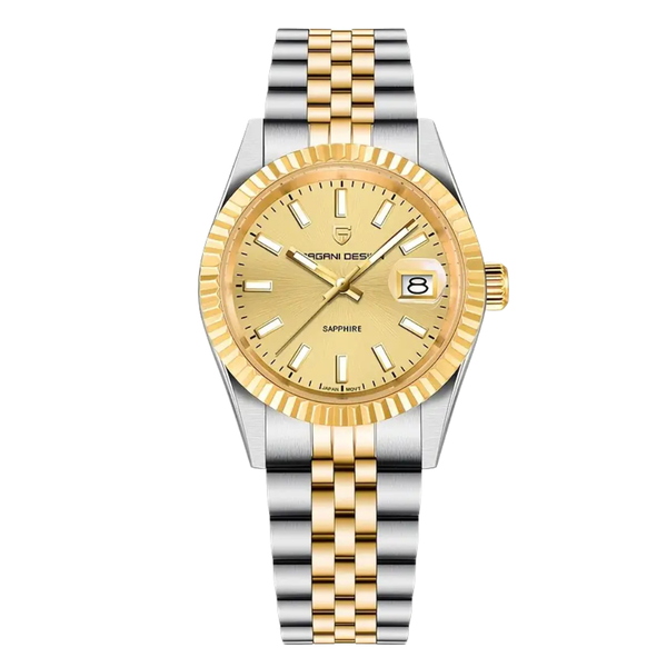 Pagani Two-tone Stainless Steel Gold Dial Quartz Watch for Gents - PAGANI PD-1794