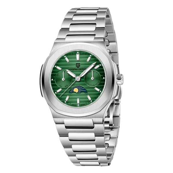 Pagani Design Silver Stainless Steel Green Dial Quartz Watch for Ladies - PD-1786