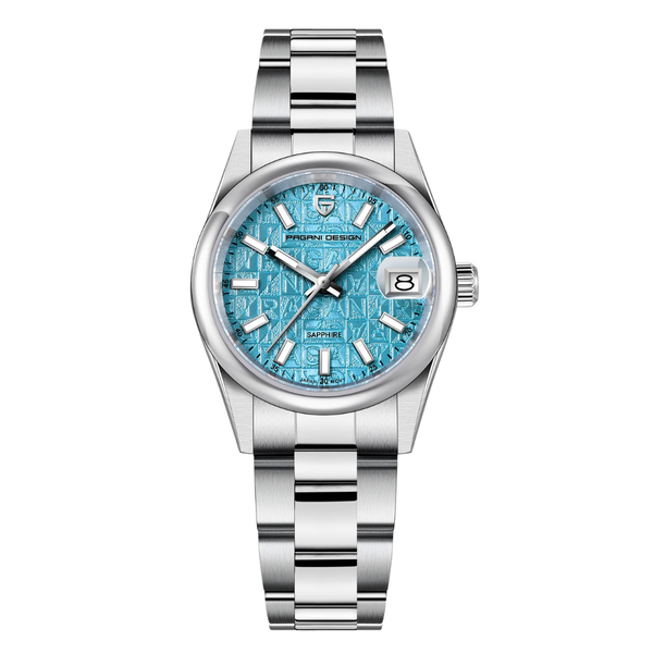 Pagani Design Silver Stainless Steel Tiffany Dial Quartz Watch for Gents - PD-1794
