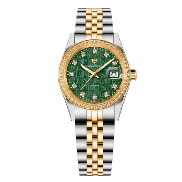 Pagani Two-tone Stainless Steel Green Dial Quartz Watch for Ladies - PAGANI PD-1794 L